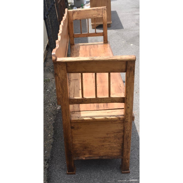 Late 19th Century Pine and Oak Storage Bench or Settle For Sale - Image 5 of 16