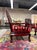 Late 20th Century Vintage Chinese Rosewood Three-Seat Sofa With Hand-Carved Dragon Medallions and Red Silk Cushion For Sale - Image 5 of 11