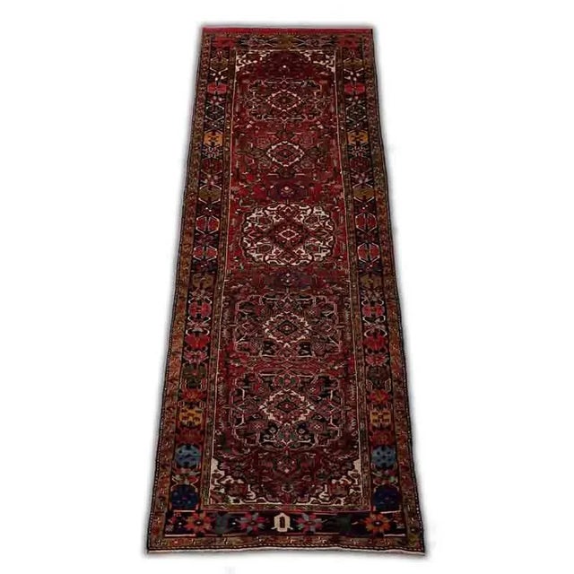 ACTUAL SIZE: 3’2″ x 12’0″ PRIMARY COLOR: Rust / Navy AGE: Old MATERIALS: Wool FOUNDATION: Cotton PRODUCTION: Handwoven,...