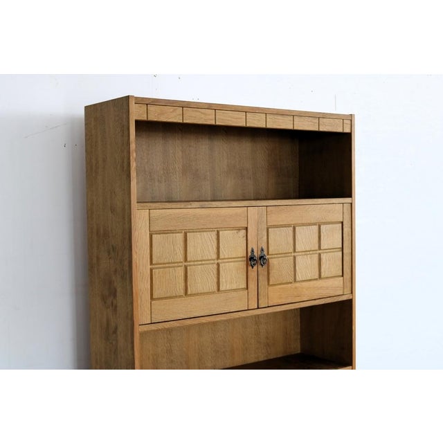 Brown Brutalist Danish Bookcase in Oak, 1960s For Sale - Image 8 of 11