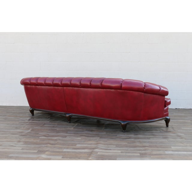 Monteverdi-Young Mid-Century Modern Tufted Ruby Red Leather Sofa, 1973 For Sale - Image 13 of 18