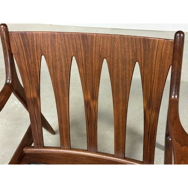 Orange Mid 20th Century Archie Walnut Lounge Chair Attributed to Milo Baughman For Sale - Image 8 of 9