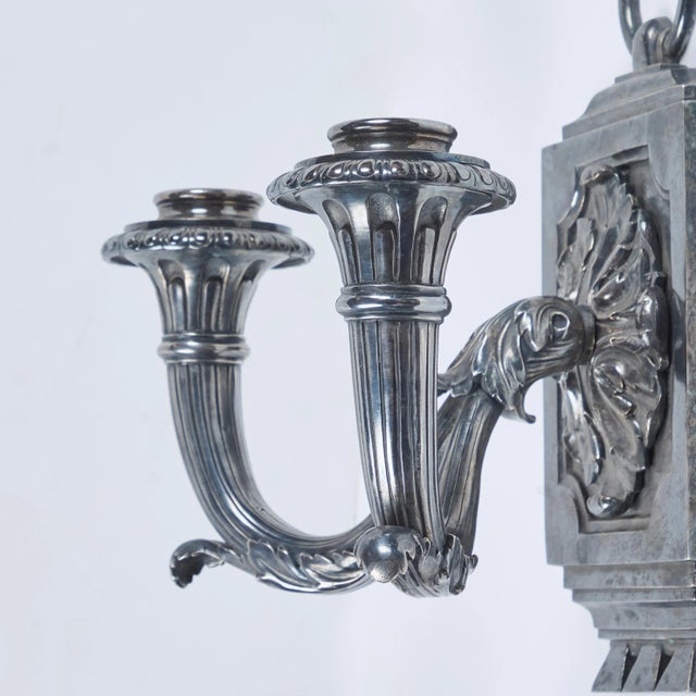 Metal Maison Jansen Silvered Sconces - A Pair For Sale - Image 7 of 7