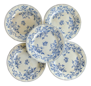 French Flat Plates from Sarreguemines, 1880, Set of 5
