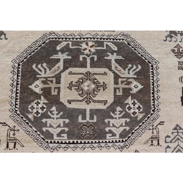 Mid 20th Century Persian Ardebil Carpet With Three Octagon Medallions & Stylized Tribal Motifs 9'2 X 12'9 For Sale - Image 4 of 13