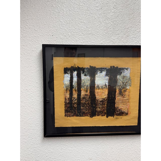 Ohlun Framed Painting, Circa 1991 For Sale In San Francisco - Image 6 of 12