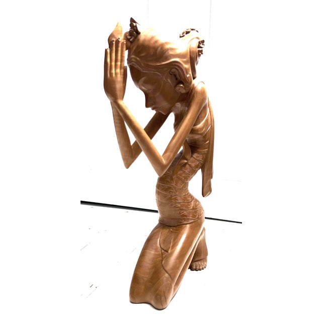 1940s Wooden Balinese Sculpture For Sale - Image 4 of 12