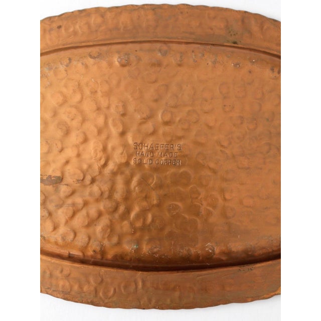 Mid 20th Century Vintage Schaefer Hammered Copper Tray For Sale - Image 5 of 8