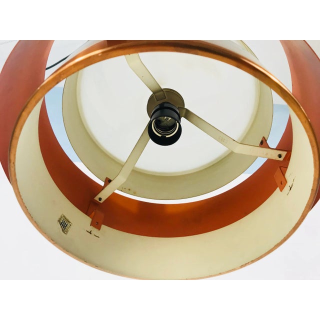 Black & Copper Circular Pendant Lamp from Fog & Mørup, 1970s For Sale - Image 9 of 10