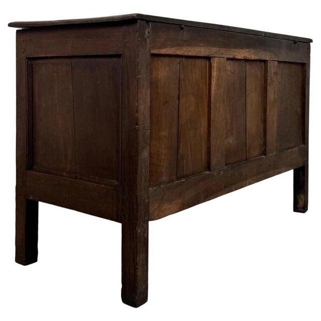 Antique English Georgian Oak Chest, 1900s For Sale - Image 9 of 11
