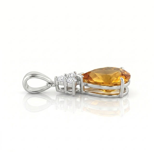 Not Yet Made - Made To Order Natural Citrine Gemstone Dainty Stacking Pendant for Her For Sale - Image 5 of 7