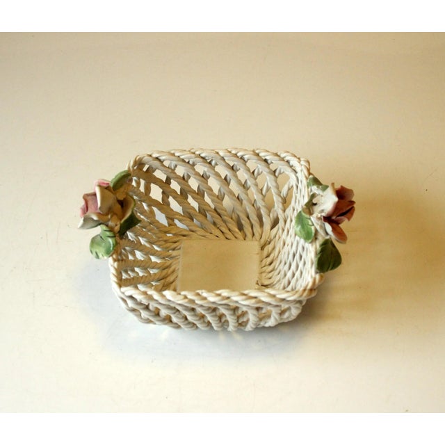 Italian 1970s Italian Ceramic Bowl With Roses Made by Bassano, Italy For Sale - Image 3 of 6