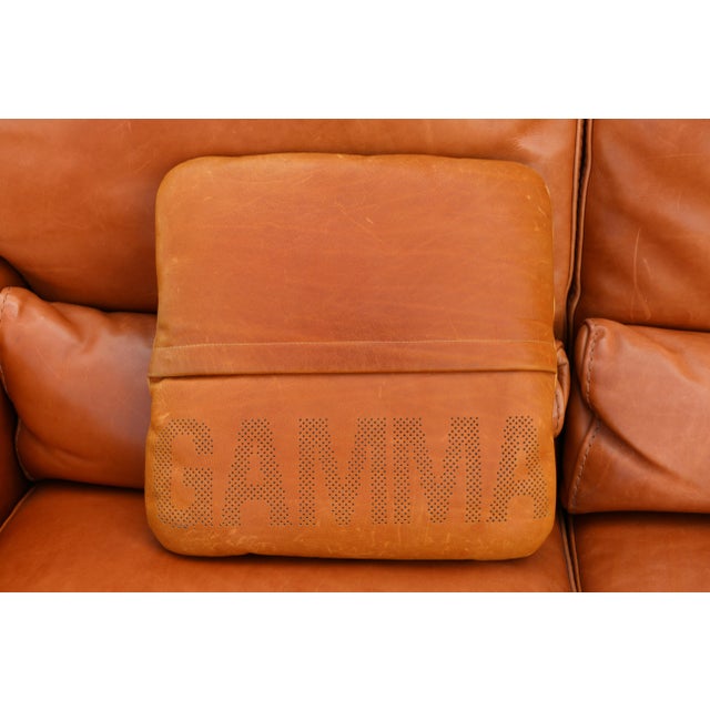 Vintage Gamma Arredamenti Italian Leather Sectional Sofa | Modular Corner Sofa | Cognac Tan Leather | Made in Italy For Sale - Image 4 of 18