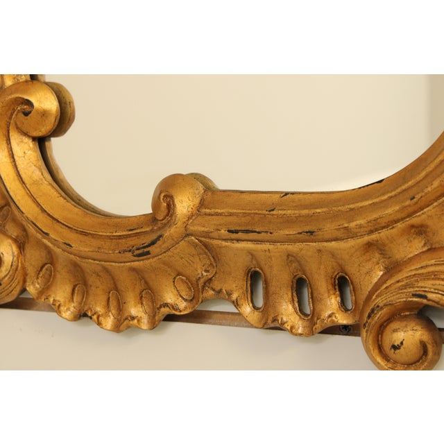 Glass Gold Finish Chippendale Style Horizontal 3 Panel Mirror For Sale - Image 7 of 12