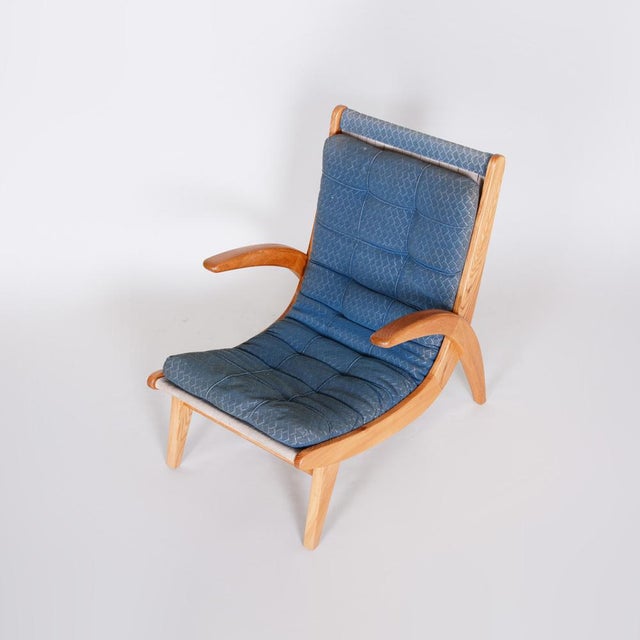 Set of Mid-Century Upholstered Ash Lounge Chairs attributed to Jan Vaněk, Former Czechoslovakia, 1950s For Sale - Image 13 of 18