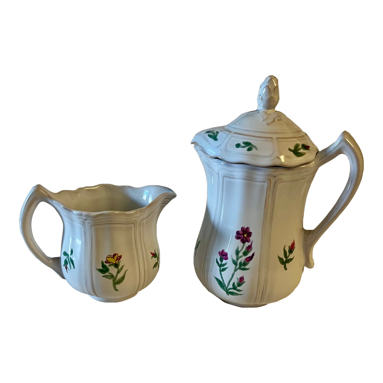 1960s Motton France Made for Tiffany Faience Pottery Hot Chocolate