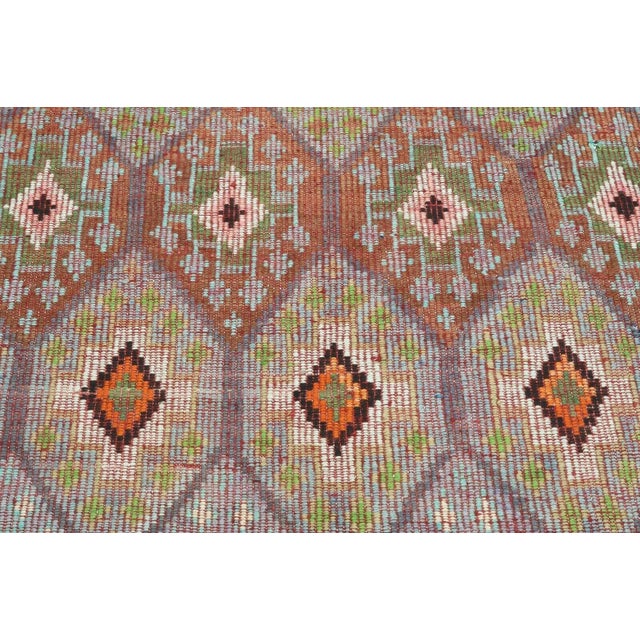 1960s 1960's Embroidered Turkish Kilim - 65"x115" For Sale - Image 5 of 13