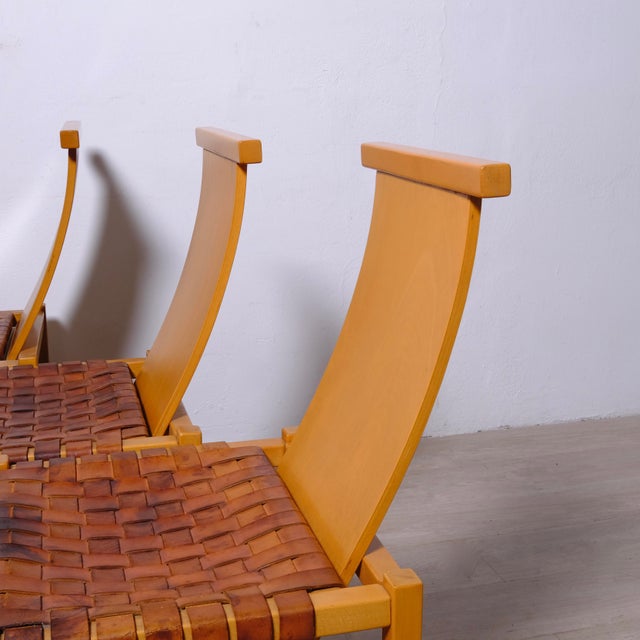 Vintage Chairs in Beech and Leather by Alvar Aalto, 1960s, Set of 3 For Sale - Image 10 of 18
