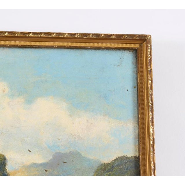 Textile William Langley, Rural Landscape with Cows, 19th Century, Canvas For Sale - Image 7 of 14