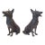 German Shephard Dog Metal Figurines Pair For Sale