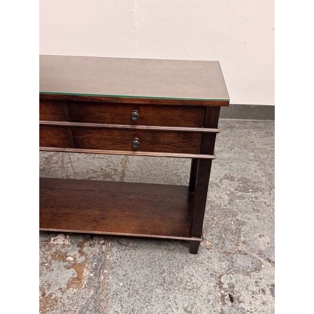 Bassett Furniture Six Drawer Console Table For Sale - Image 9 of 12