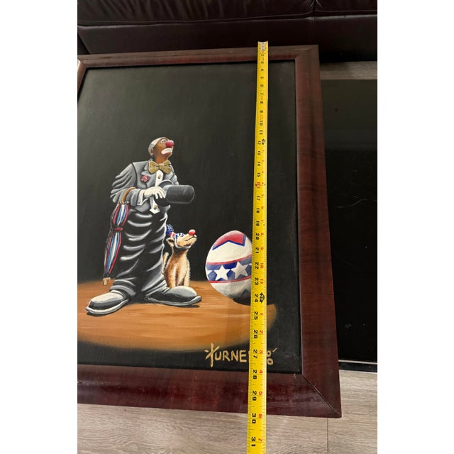 2000 - 2009 Ronn Turner 2000 Clown Oil Painting Lord Let Me Do Your Work Tonight 24x30 For Sale - Image 5 of 6