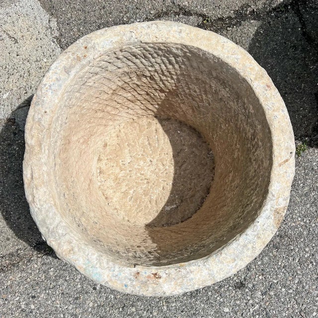 Vintage Stone Rustic Planter Bowl For Sale - Image 4 of 5