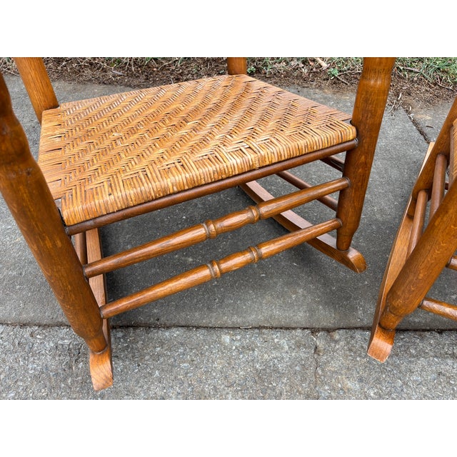 Vintage Bamboo Carolina Cane Rocking Chairs - A Pair For Sale - Image 13 of 17
