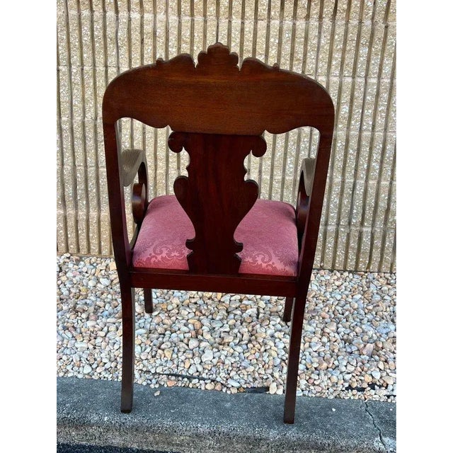French Empire Style Flame Mahogany Armchair, 19th Century For Sale - Image 10 of 12