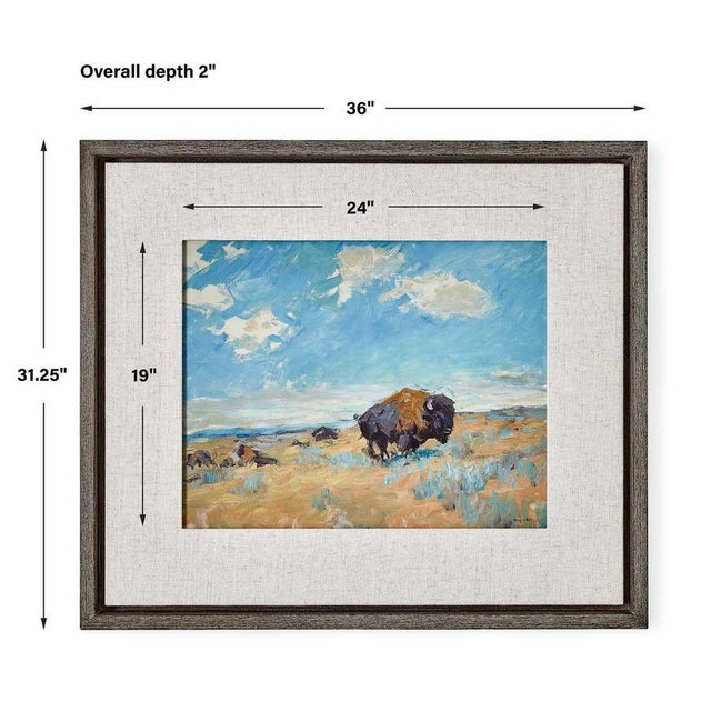 Not Yet Made - Made To Order Buffalo Plains - Framed Canvas For Sale - Image 5 of 7