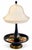 Dresden Style Vintage Cobalt Blue Porcelain Tray Table Lamp With Hand-Painted Fruit & Brass Accents For Sale - Image 4 of 6