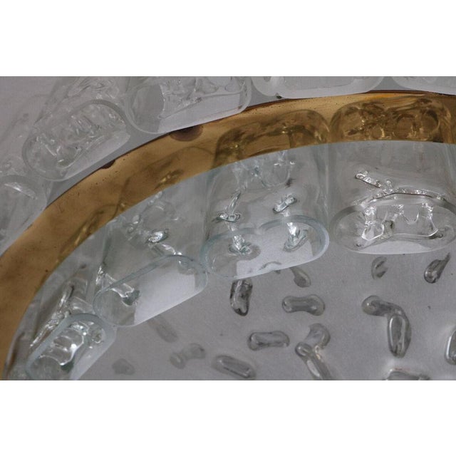 Large Space Age Ceiling Lamp in Ice Glass with 48 Tubes from Doria, 1960s For Sale - Image 11 of 14