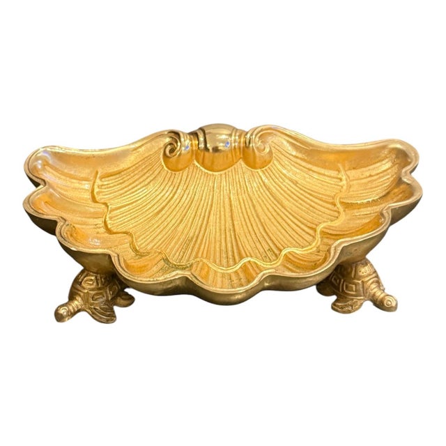 Sherle Wagner Sherle Wagner Gold Plate Shell Turtle Soap Dish For Sale - Image 4 of 4