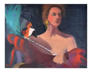 Original Mardigras Woman Painting by Clair Seglem 16.5" X 23" Signed