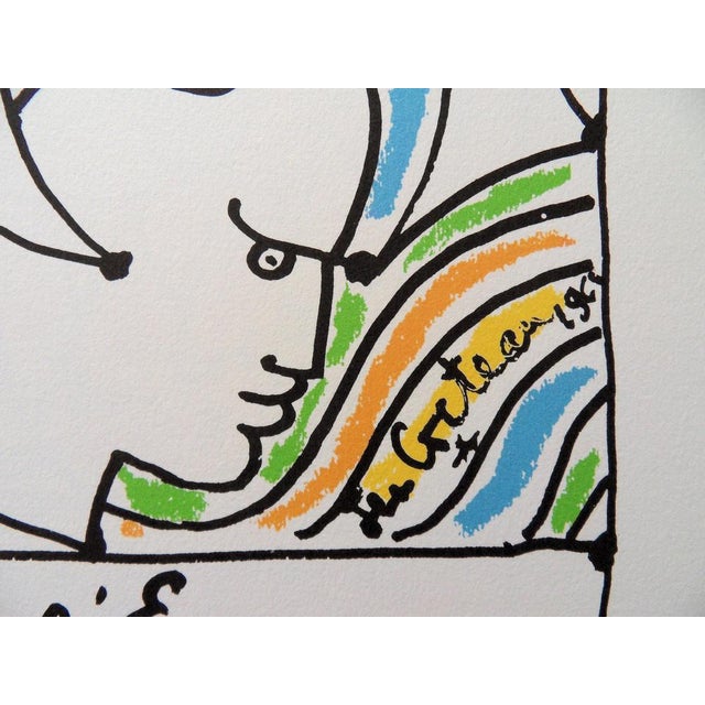 Modern Jean Cocteau, Europe, Anger Between States, Signed Lithograph For Sale - Image 3 of 6