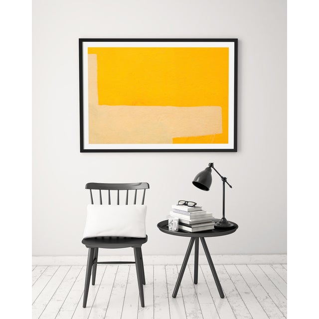Contemporary Abstract 'Yellow Wall' Photograph, Minimalist Geometric Art Print, Large 45 X 30" For Sale - Image 4 of 7