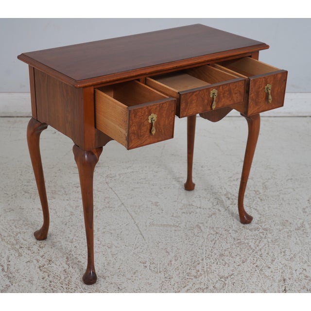 Queen Anne Baker George III 3 Drawer Walnut Low Boy For Sale - Image 3 of 12