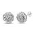 Clusters of brilliant round diamonds nestled within prong settings adorn this pair of openwork floral stud earrings for...