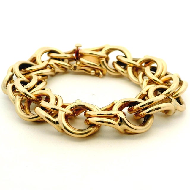 Vintage Italian 14k Gold Chunky Link Bracelet, 92 Grams For Sale - Image 13 of 16