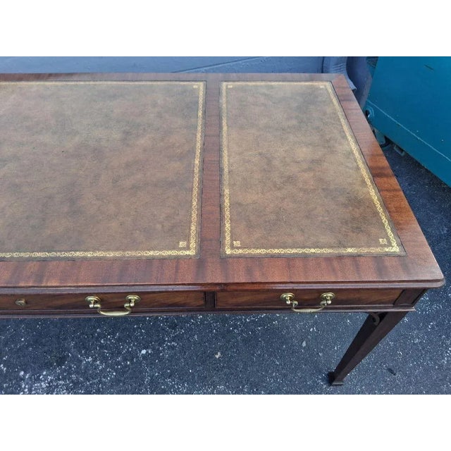 1940's Traditional Style Executive Writing Desk by Baker Furniture Company "Collectors Edition" For Sale - Image 15 of 17