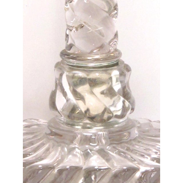 Vintage American Spiraling Clear Glass Lamps- a Pair For Sale In San Francisco - Image 6 of 7