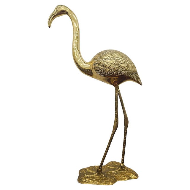 Gold Mid-Century Modern Bronze Sculpture of Flamingo from Gilde Handwerk, 1960s For Sale - Image 8 of 8