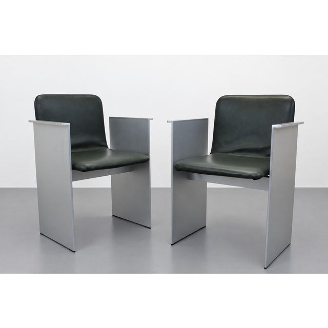 Flutz Chairs in Steel and Leather by Michael Anastassiades for Cassina, 2010s, Set of 2 For Sale - Image 14 of 14