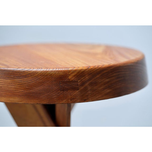 1970s S13A Stool in Elm attributed to Pierre Chapo, France, 1970s For Sale - Image 5 of 9