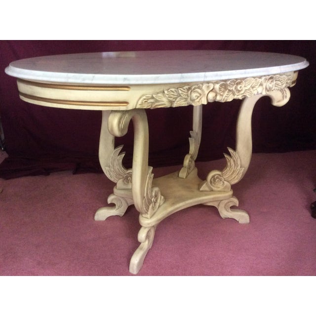 1970s Italian Table With Marble Top For Sale - Image 5 of 13