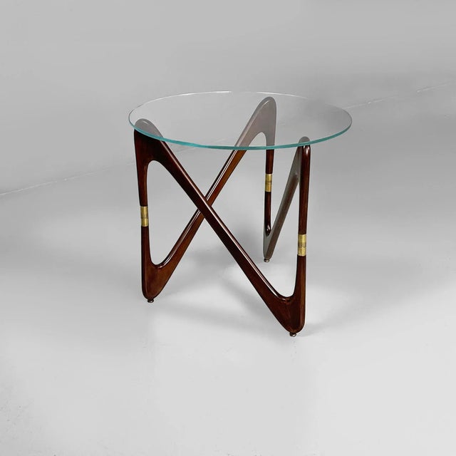Mid-Century Modern Coffee Table in Glass and Wood, Italy, 1950s For Sale - Image 15 of 15