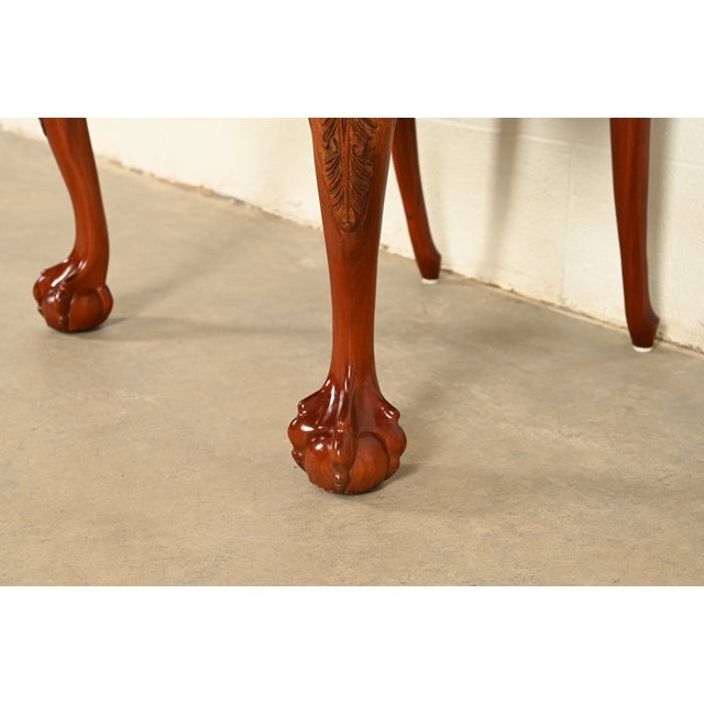 Baker Furniture Style Chippendale Carved Mahogany Armchairs, Pair For Sale - Image 12 of 16