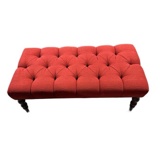 Red Tufted Bench Ottoman For Sale