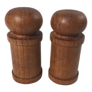 Mid-Century Modern Teak Salt and Pepper Shakers For Sale