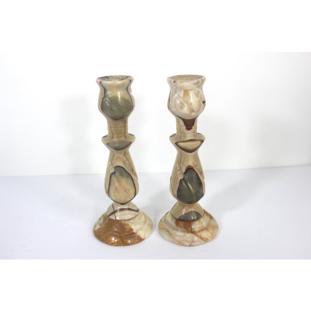 Pair of Vintage Marble Candle Holders Chairish